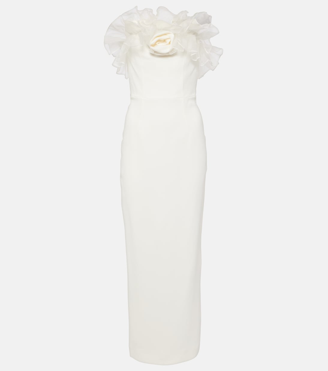 

Платье-бюстье из кади с отделкой из органзы Alessandra Rich, белый