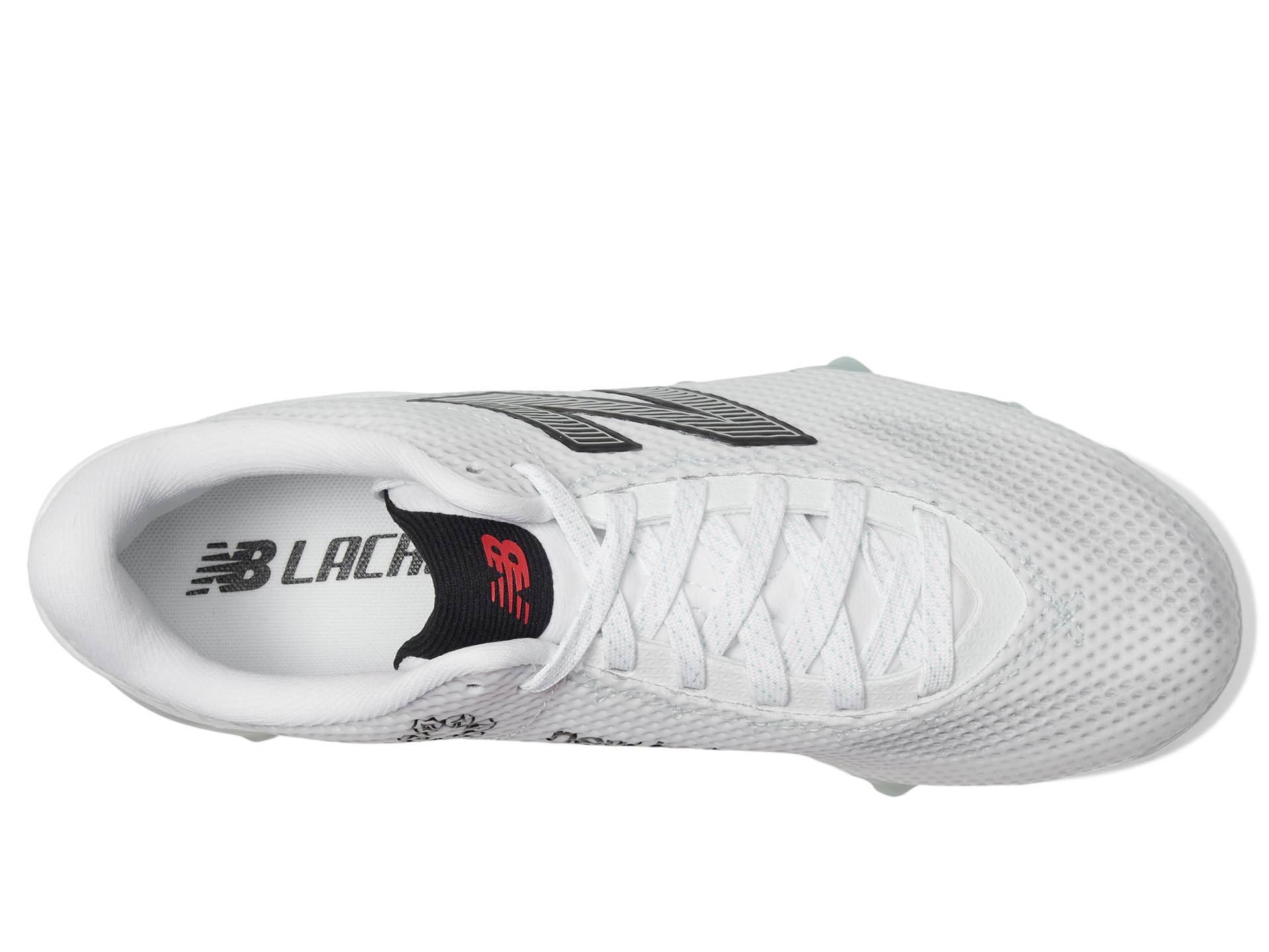 Кроссовки New Balance FreezeLX V5 Low Lacrosse Cleatss, цвет White/Black/Silver Metallic — фото 2