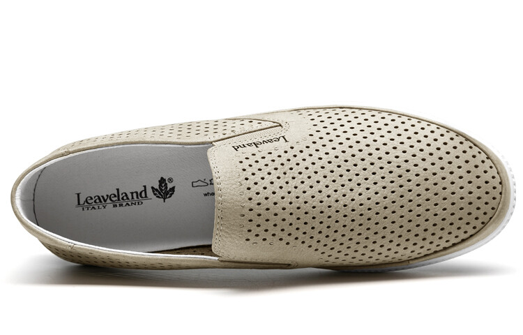 Туфли мужские Men"s Casual Men Low-Top Leaveland, хаки — фото 4