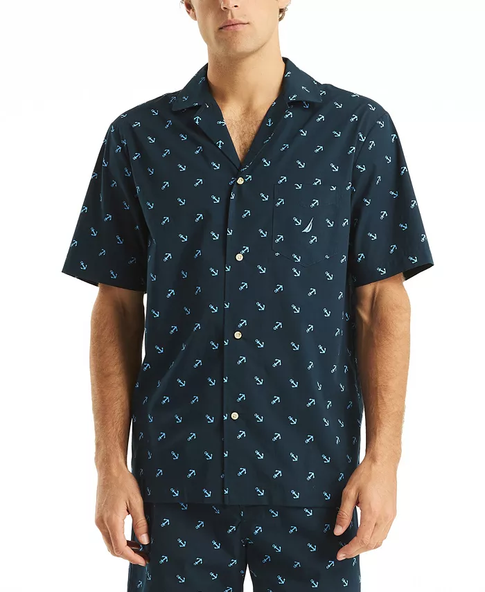 

Мужская пижамная рубашка Crafted Printed Camp Sleep Nautica, синий