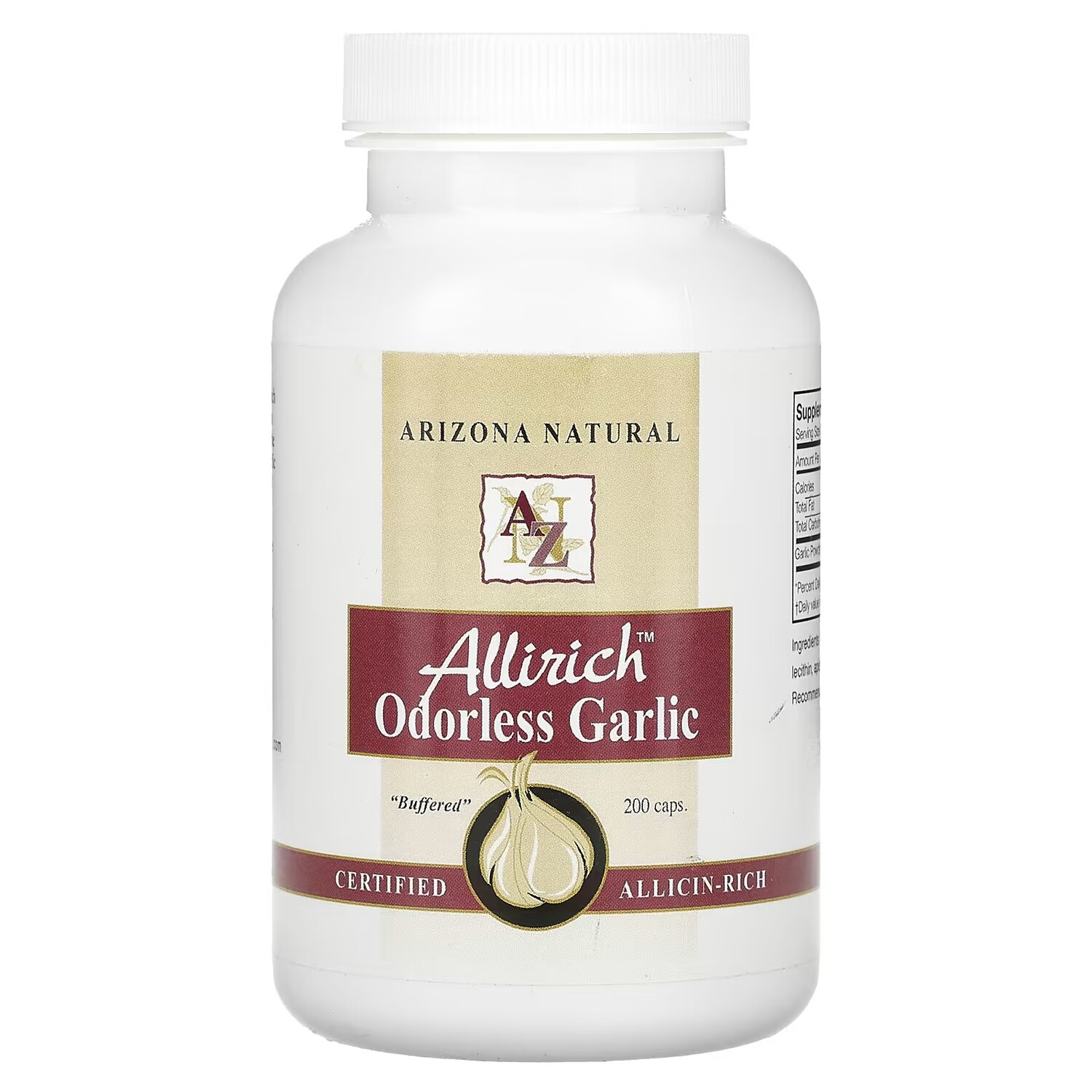 

Чеснок Arizona Natural Allirich без запаха, 200 капсул