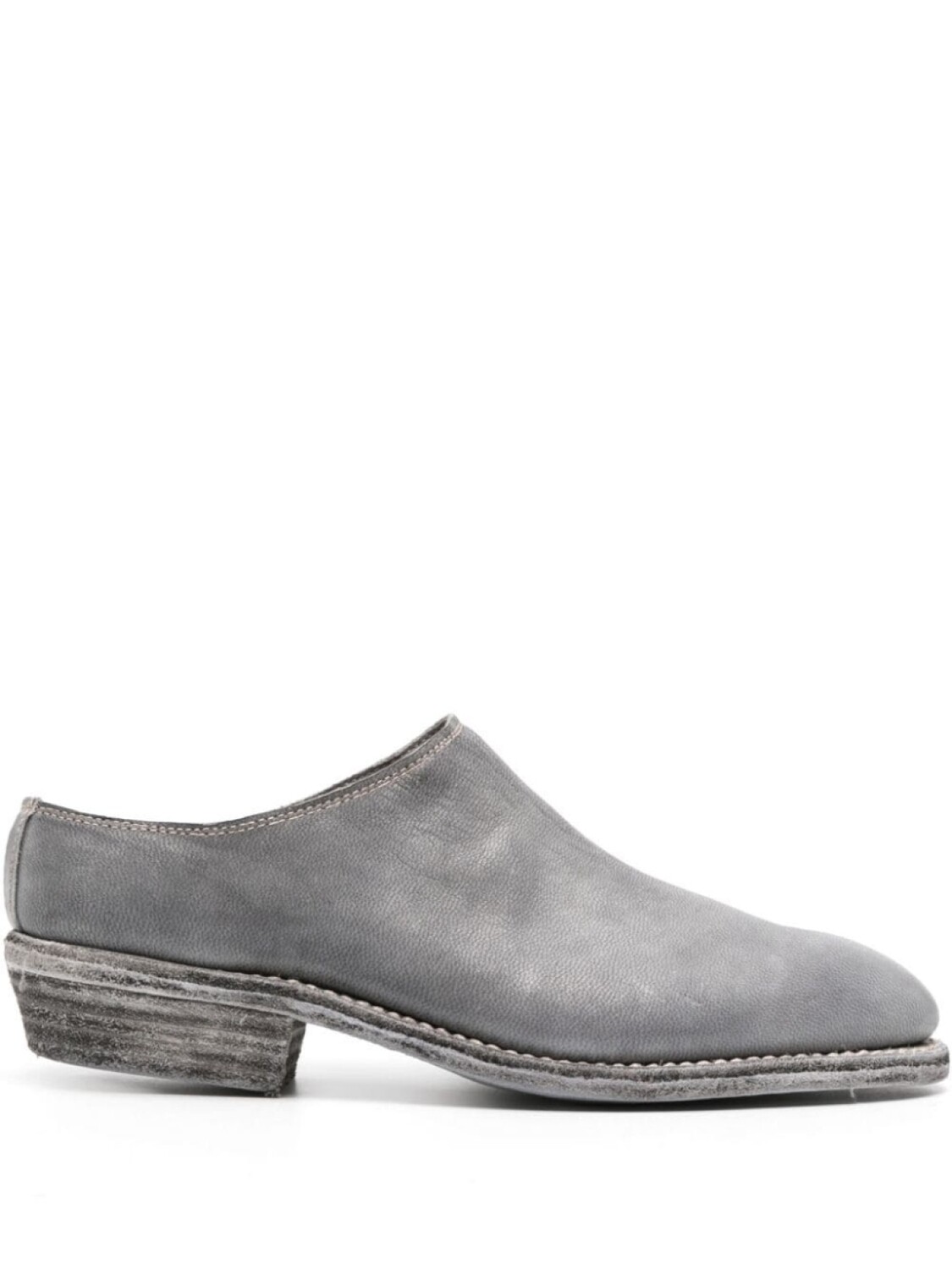 Мюли из зернистой кожи Guidi, серый