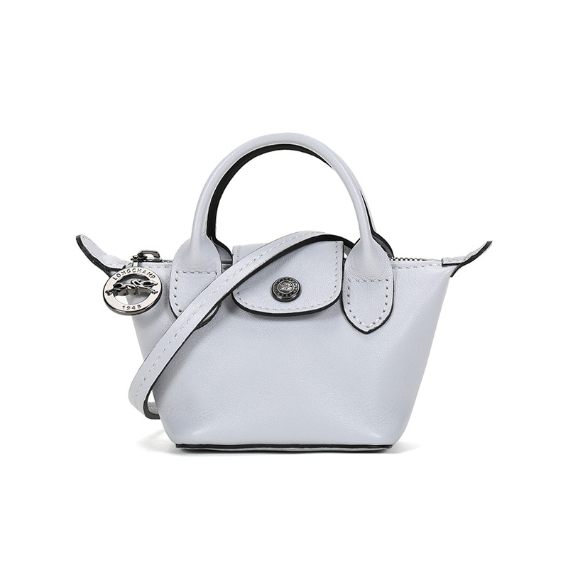 

Le Pliage Cuir Сумка-пельмень из овчины, Портативная сумка через плечо, Миниатюрная женская сумка на плечо серого цвета LONGCHAMP