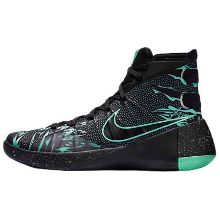 

Nike Баскетбольные кроссовки Hyperdunk 2015 с высоким верхом, устойчивые к истиранию и скольжению, мужские, черно-зеленые