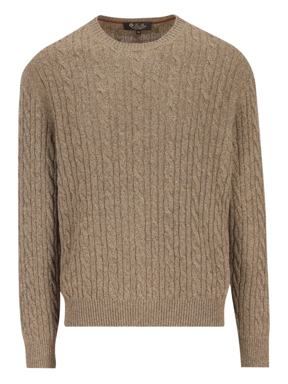 

Кабельный вязаный свитер Treccia Loro Piana, нейтральный