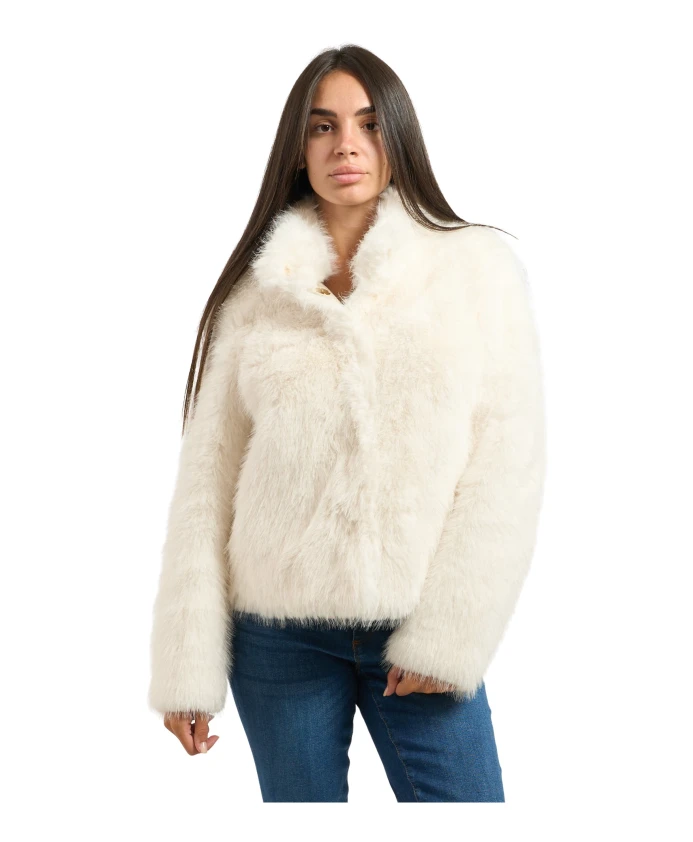 

Короткий жакет цвета слоновой кости с воротником-стойкой Yes Zee, бежевый