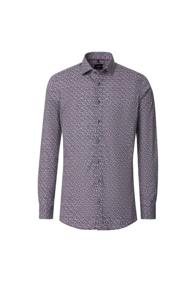 

Рубашка с принтом в деловом стиле облегающая фигуру Venti, синий