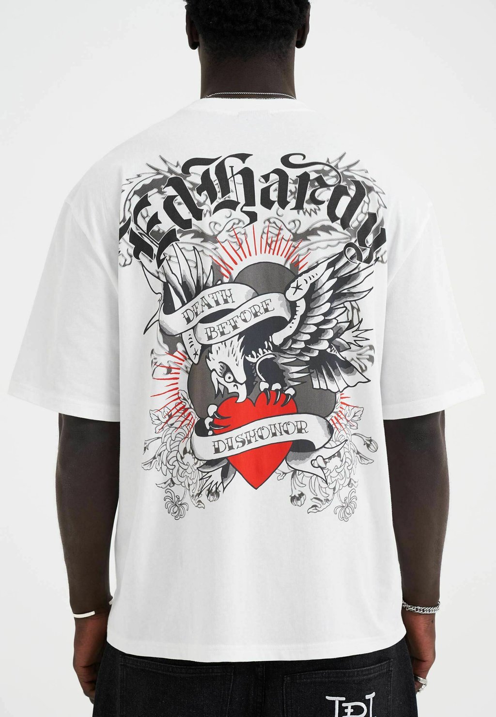 

Футболка с принтом DEATH BEFORE DISHONOR EAGLE Ed Hardy, белый