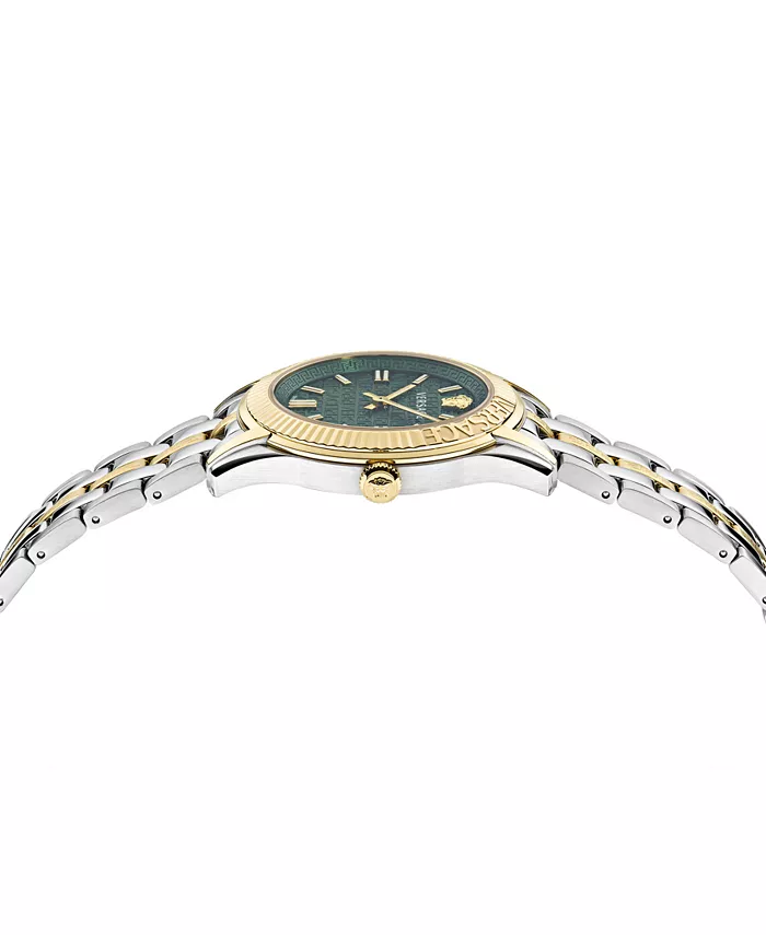 Женские часы Swiss Greca Time с двухцветным браслетом из нержавеющей стали, 35 мм Versace, мультиколор — фото 2