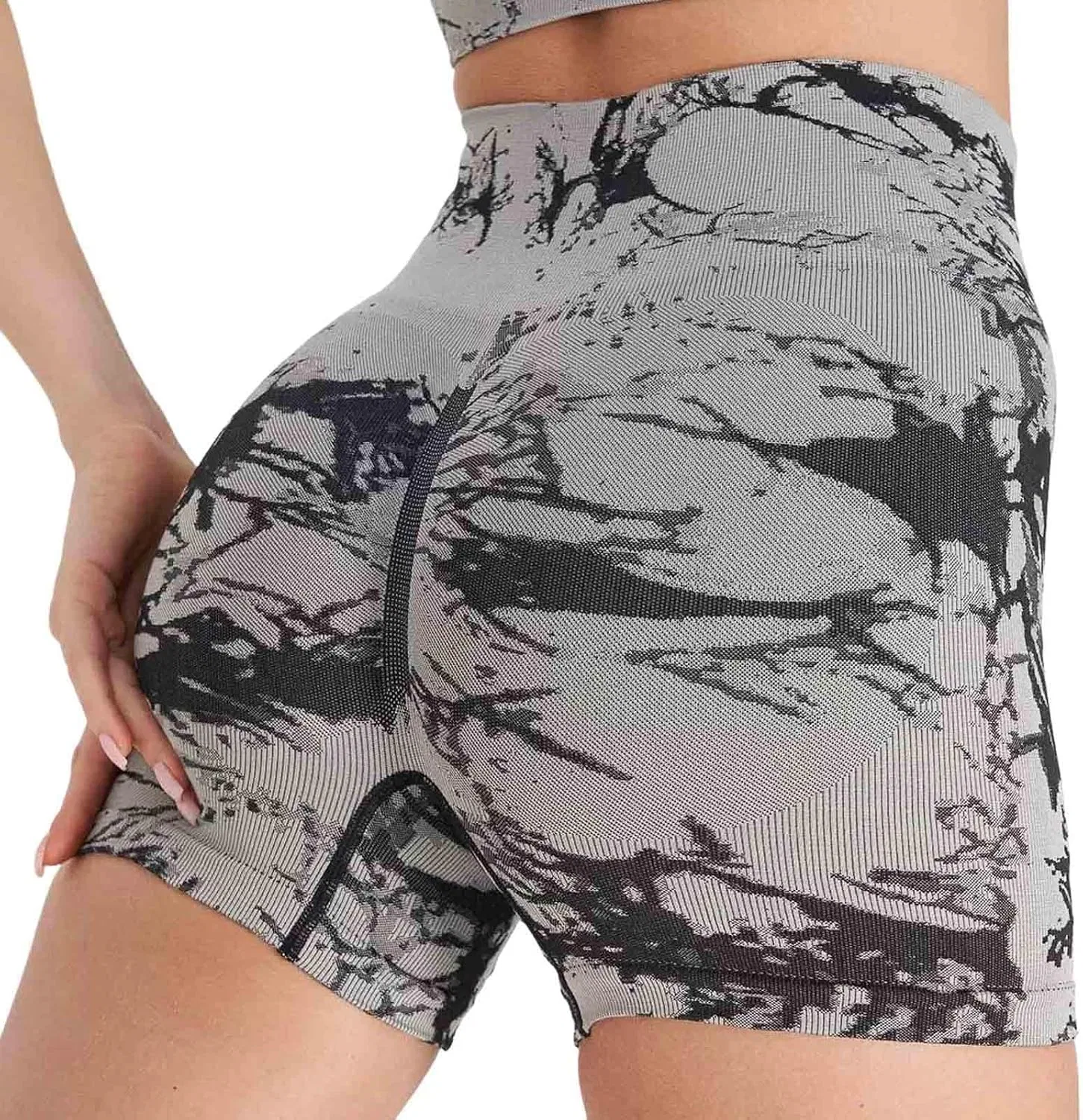 Женские шорты для йоги, высокие, с утяжкой, бренд NATHGAM, цвет Gray