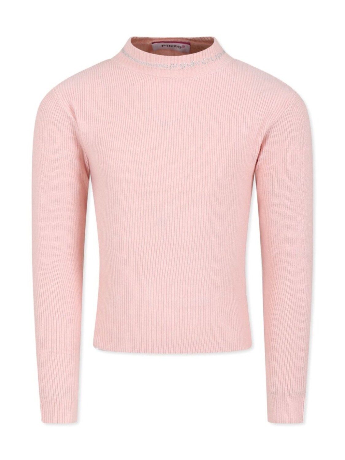 

Свитер Pinko Kids с логотипом из стразов, розовый