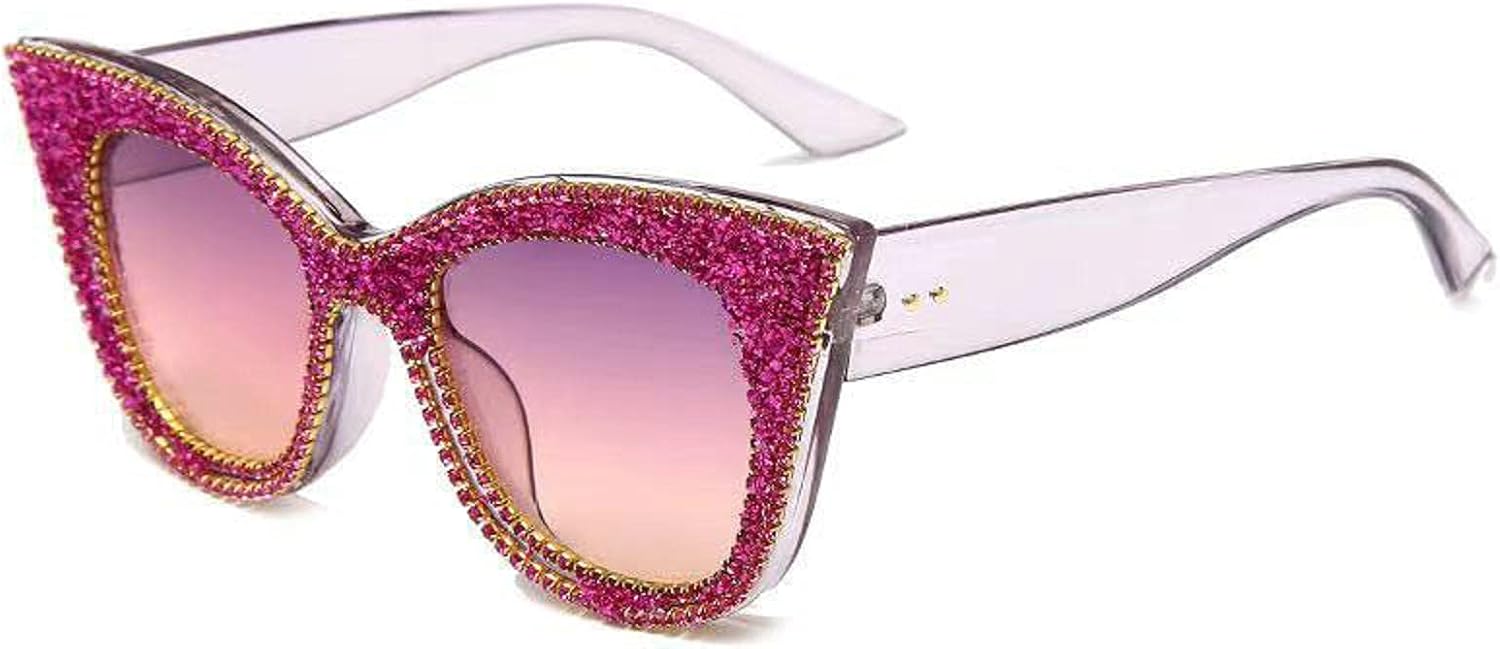 

Модные солнцезащитные очки большого размера с крупными стразами в форме «кошачьих глаз» для женщин, винтажные солнцезащитные очки в форме бабочки с бриллиантами, элегантные женские очки mincl, Gray&pink