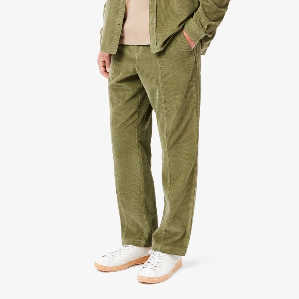 Мужские вельветовые брюки цвета хаки от Lacoste — фото 2