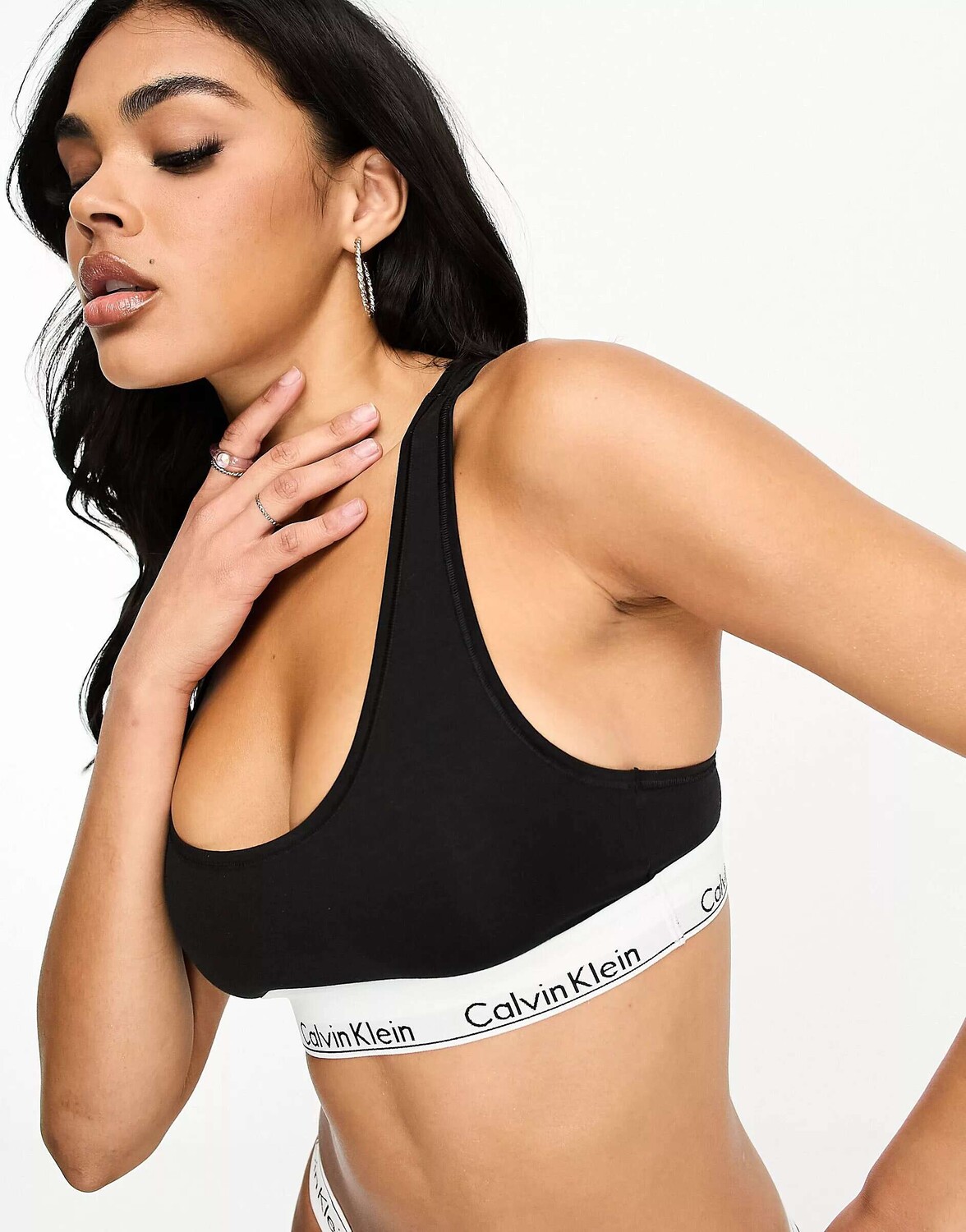 

Бюстгальтер без косточек из хлопка Calvin Klein Modern черного цвета