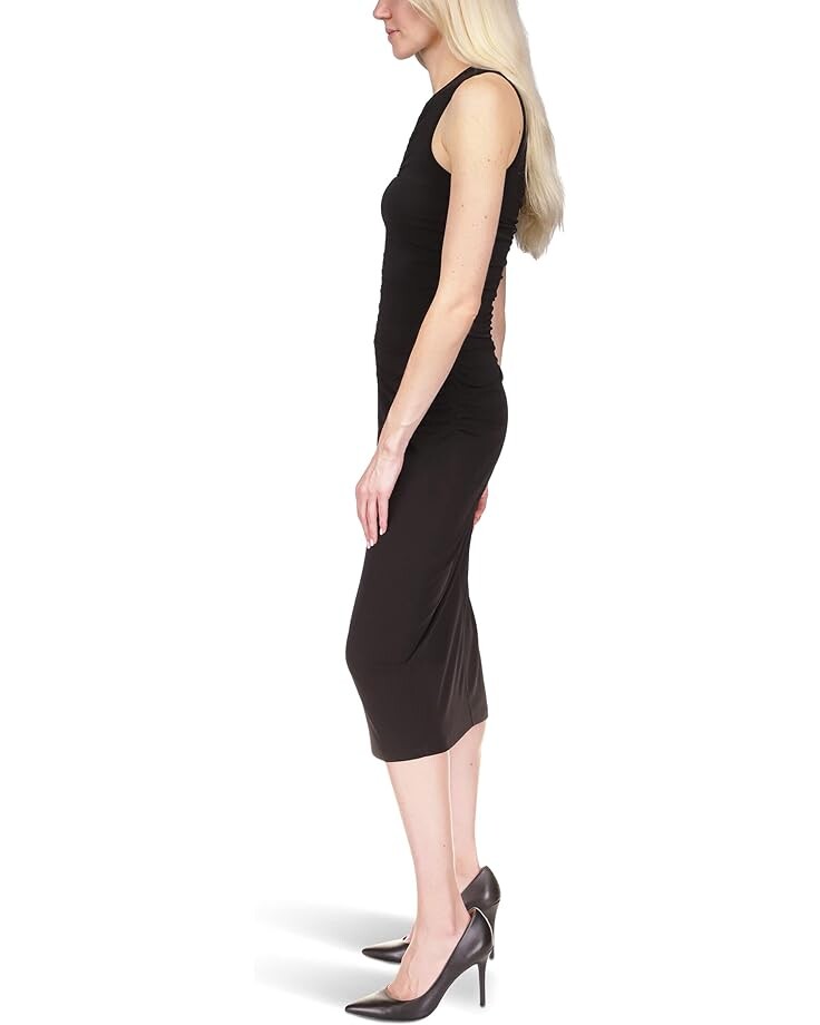 

Платье Michael Kors Sleeveless Center Front Ruched Midi Dress, черный