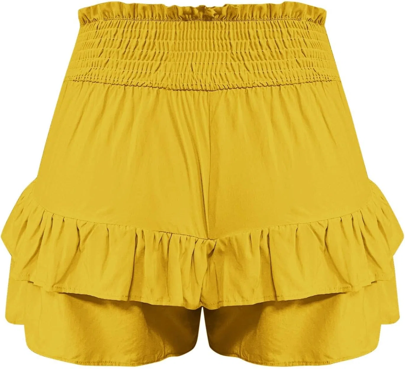 Шорты женские с высокой талией и оборками Generic, A04_yellow — фото 4