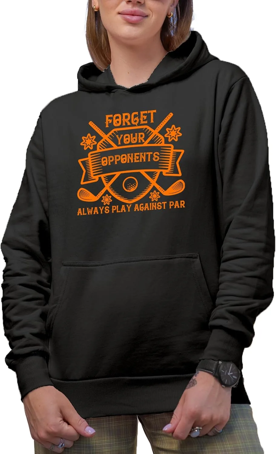 

Толстовка с капюшоном с принтом "Forget Your Opponents, Always Play Against Par" Make Your Mark Design