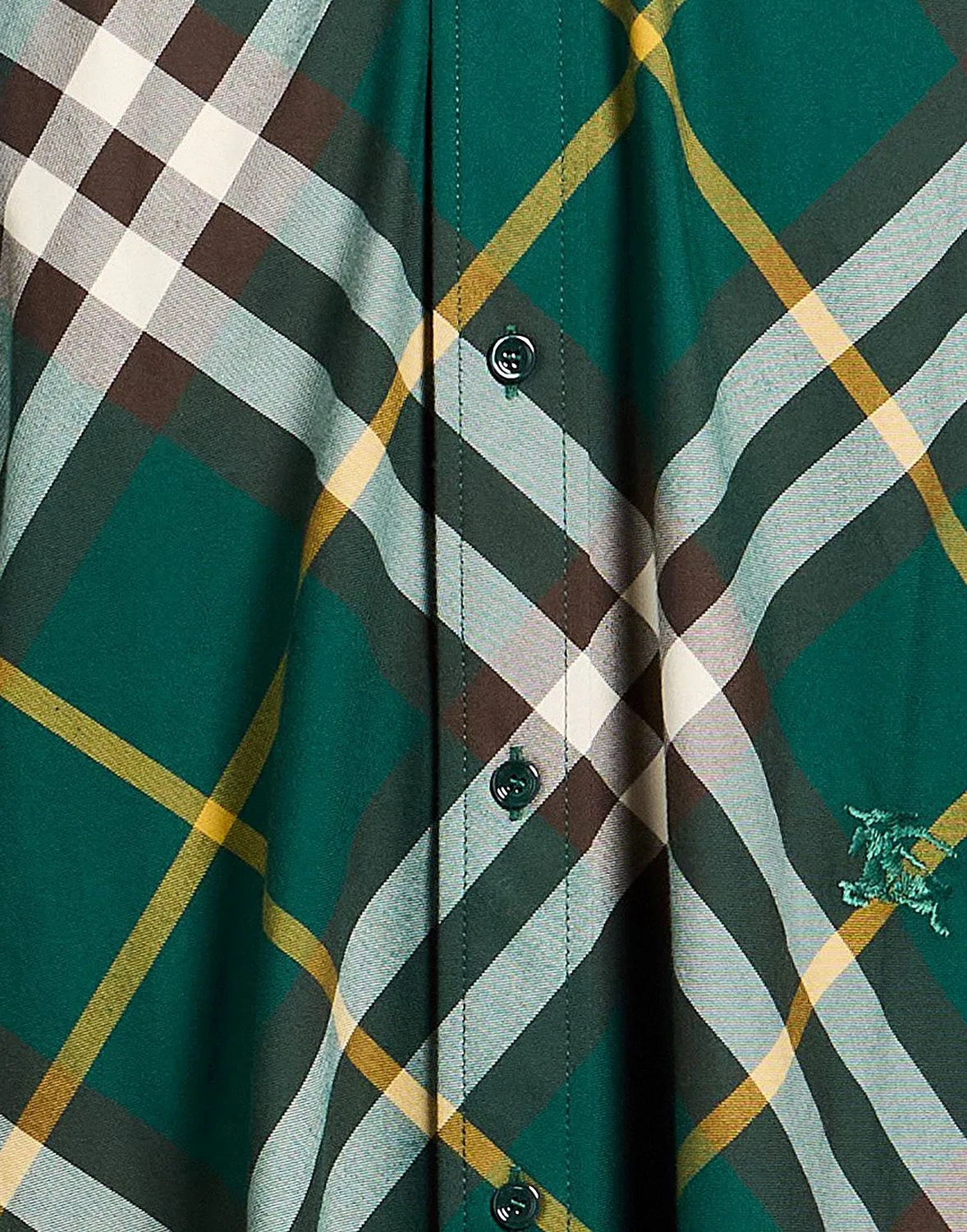 Рубашка Burberry мужская с принтом, фирменный узор, темно-зеленый — фото 4
