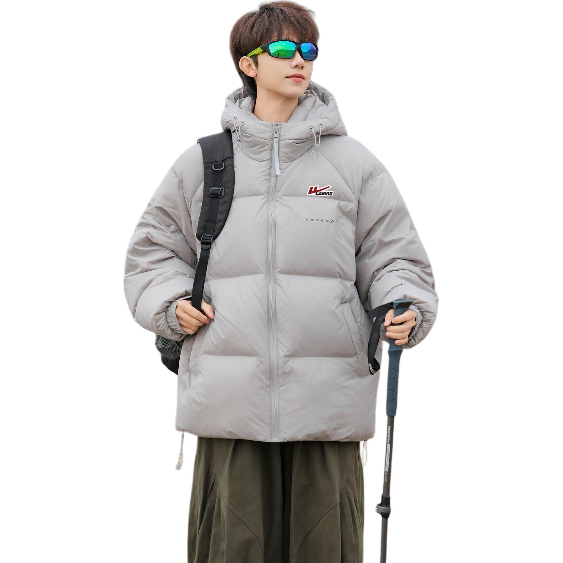 

Пуховик Unisex Thickened WARRIOR, светло-серый (90 fleece-lined diy badge)