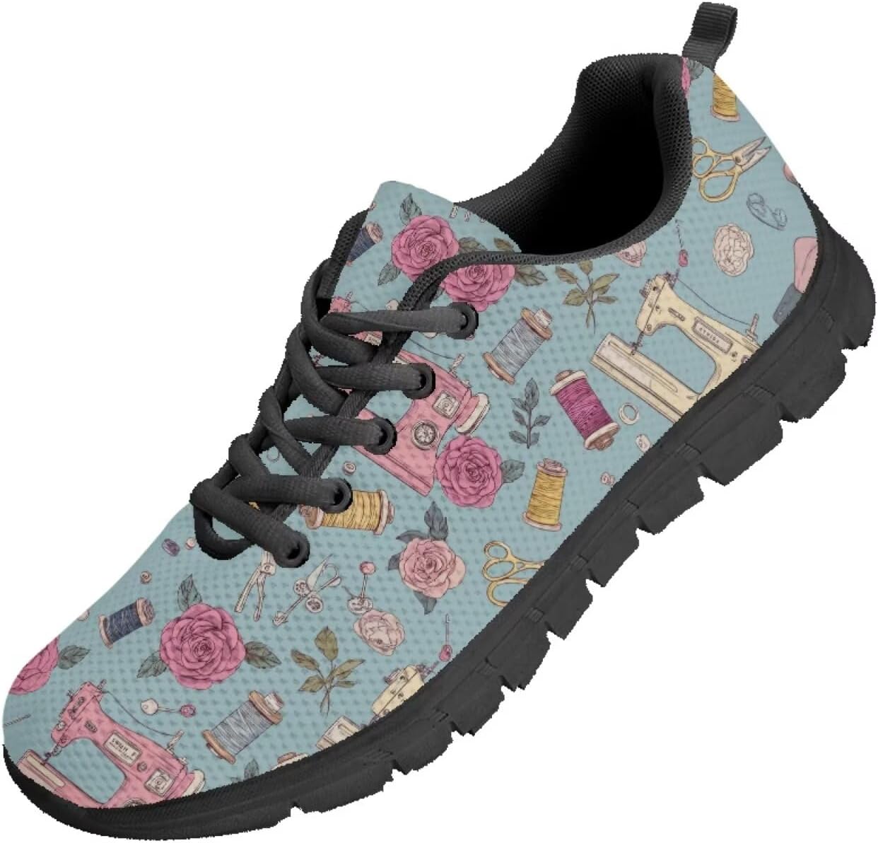 

Мужские кроссовки Funnydude Funny Print для бега, весенние тренировочные кроссовки, повседневные кроссовки для бега по дороге, Cartoon Sewing Machine