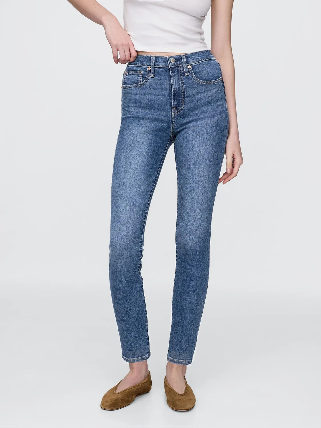 Джинсы скинни с высокой посадкой True Skinny Gap, синий