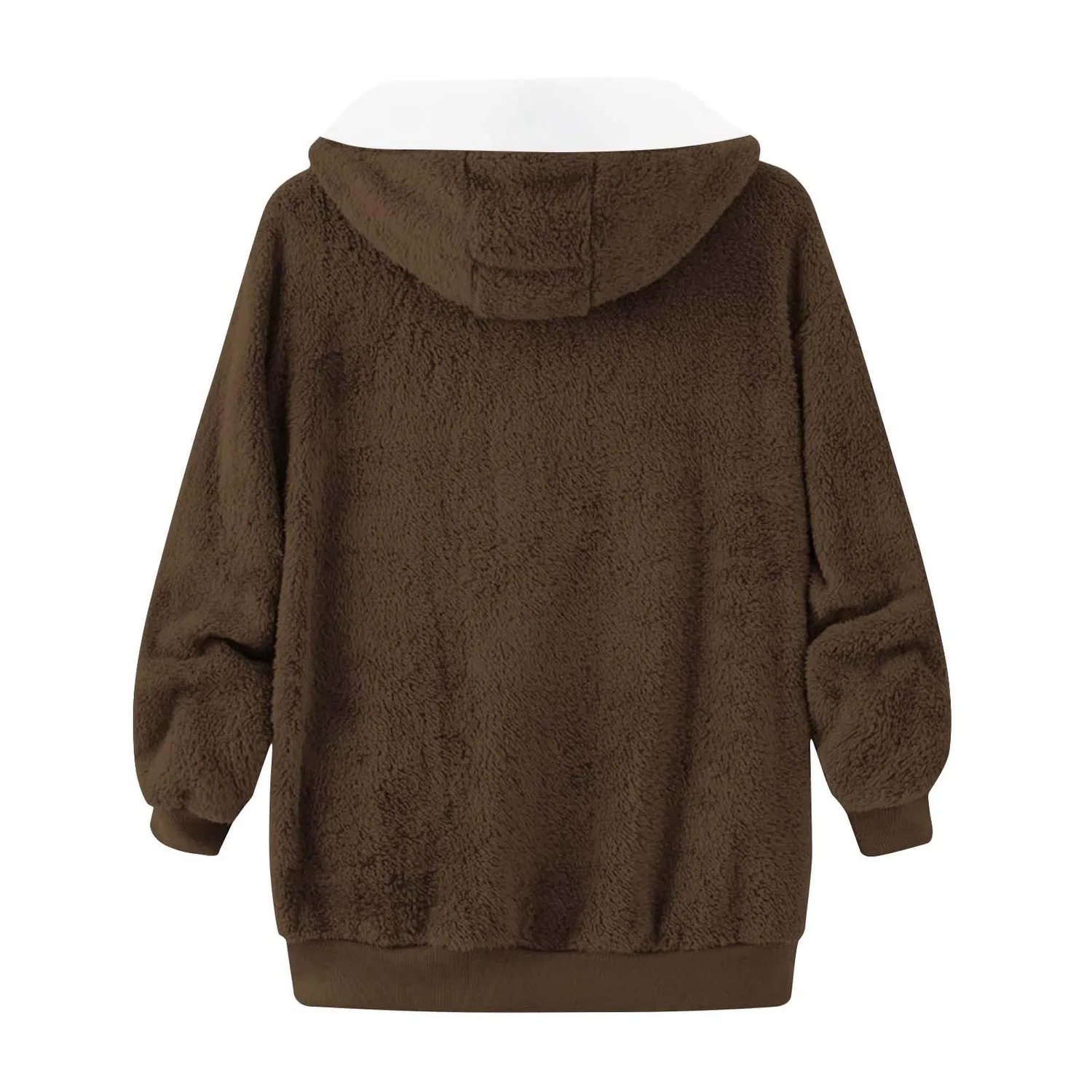 Женская зимняя куртка с капюшоном из искусственного меха Teddy, Coffee 3 — фото 4