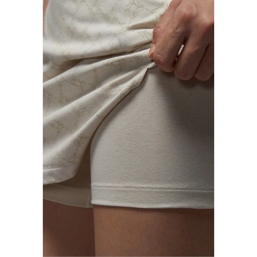 Спортивная юбка-шорты Nike Jordan Brooklyn Slim Fit High Rise Knit Skort, Бежевый — фото 4