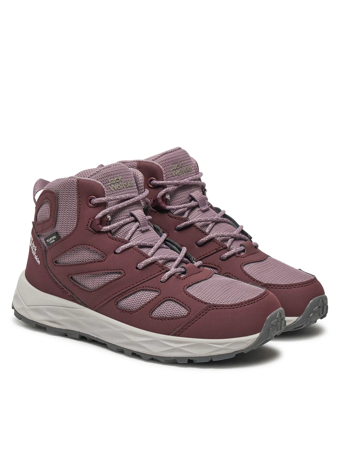 Трекинговые ботинки для девочки Woodland Texapore Mid Jack Wolfskin, фиолетовый — фото 2