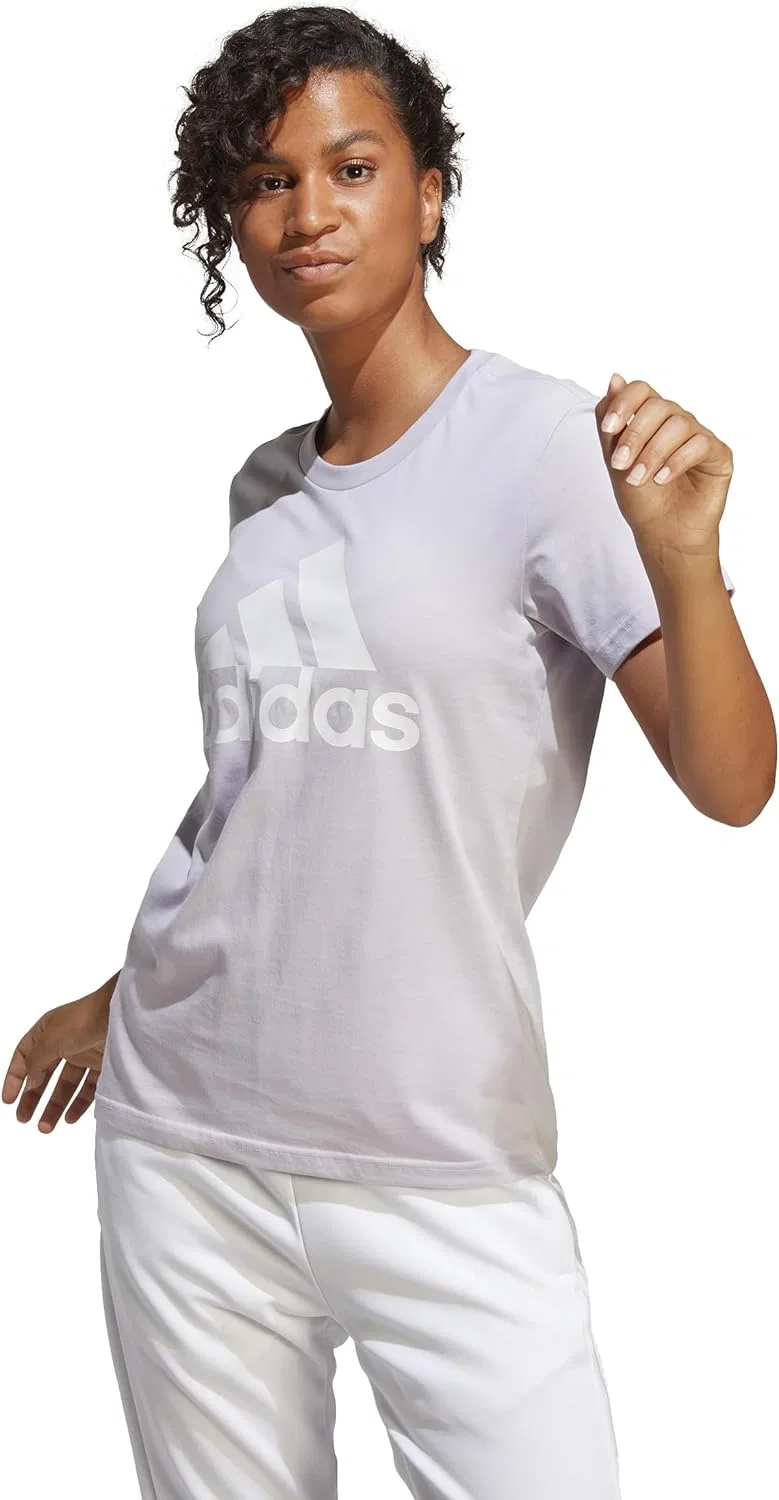 Женская футболка с логотипом adidas, Silver Dawn/White