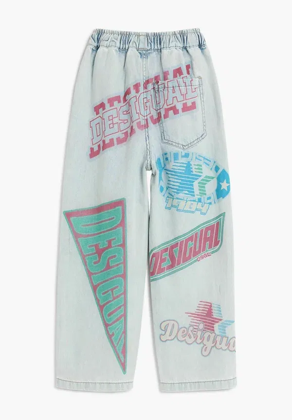 Джинсы с принтом - свободные джинсы Desigual, синий — фото 4