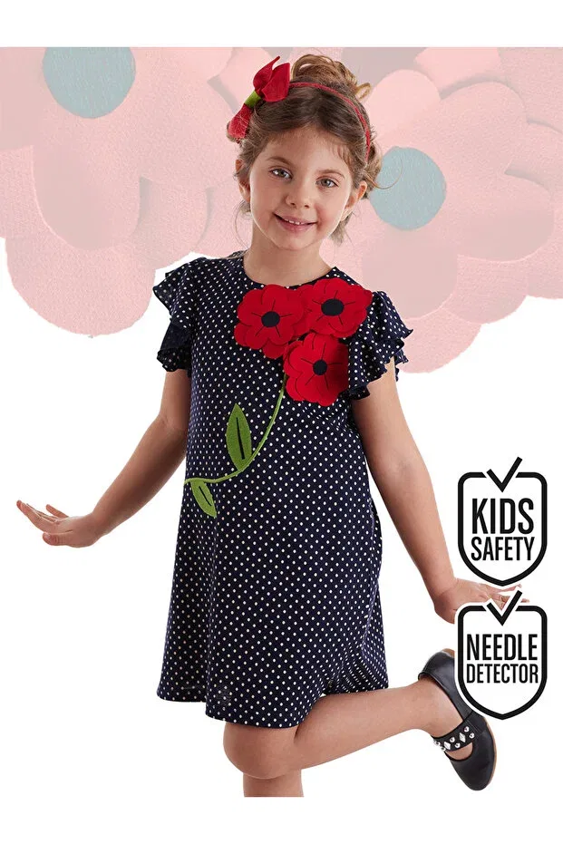 Детское платье для девочек с воланами Flowers Mshb&G, Black