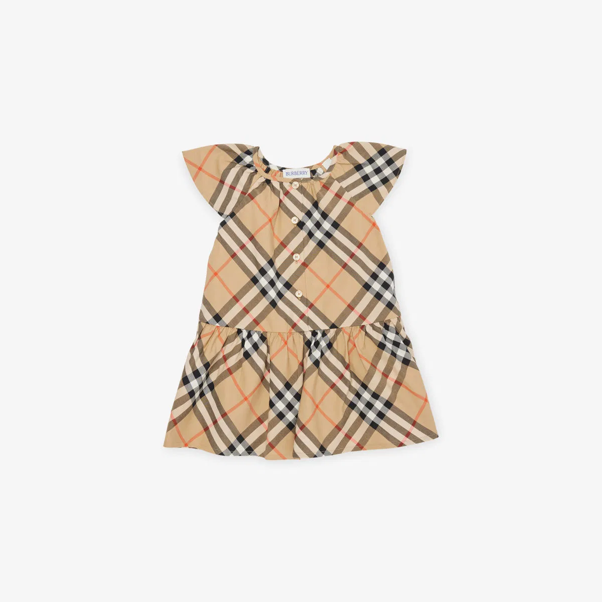 Хлопковое платье в клетку Talley, размер 6 месяцев - 2 года Burberry