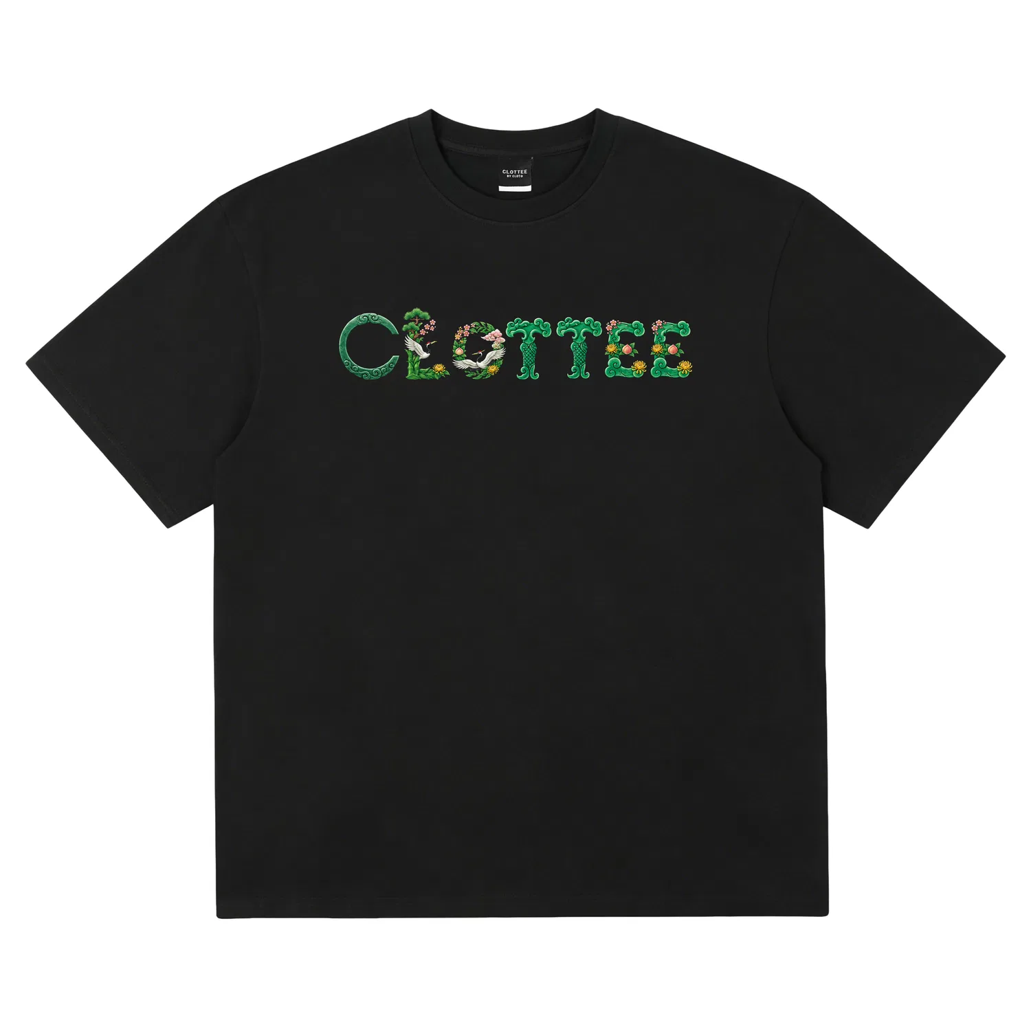 Детская футболка с круглым вырезом прямого кроя CLOT, Black