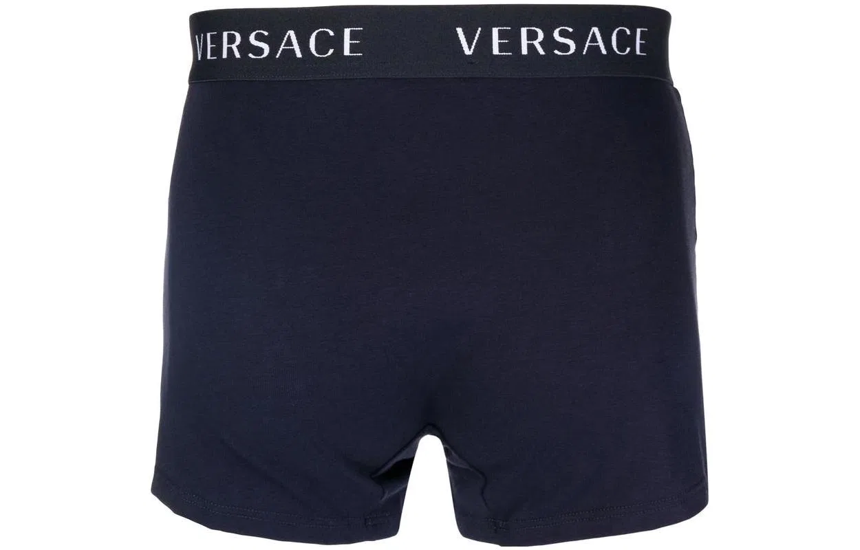 Мужские боксеры с логотипом VERSACE, комплект из 3 штук, Blue — фото 4