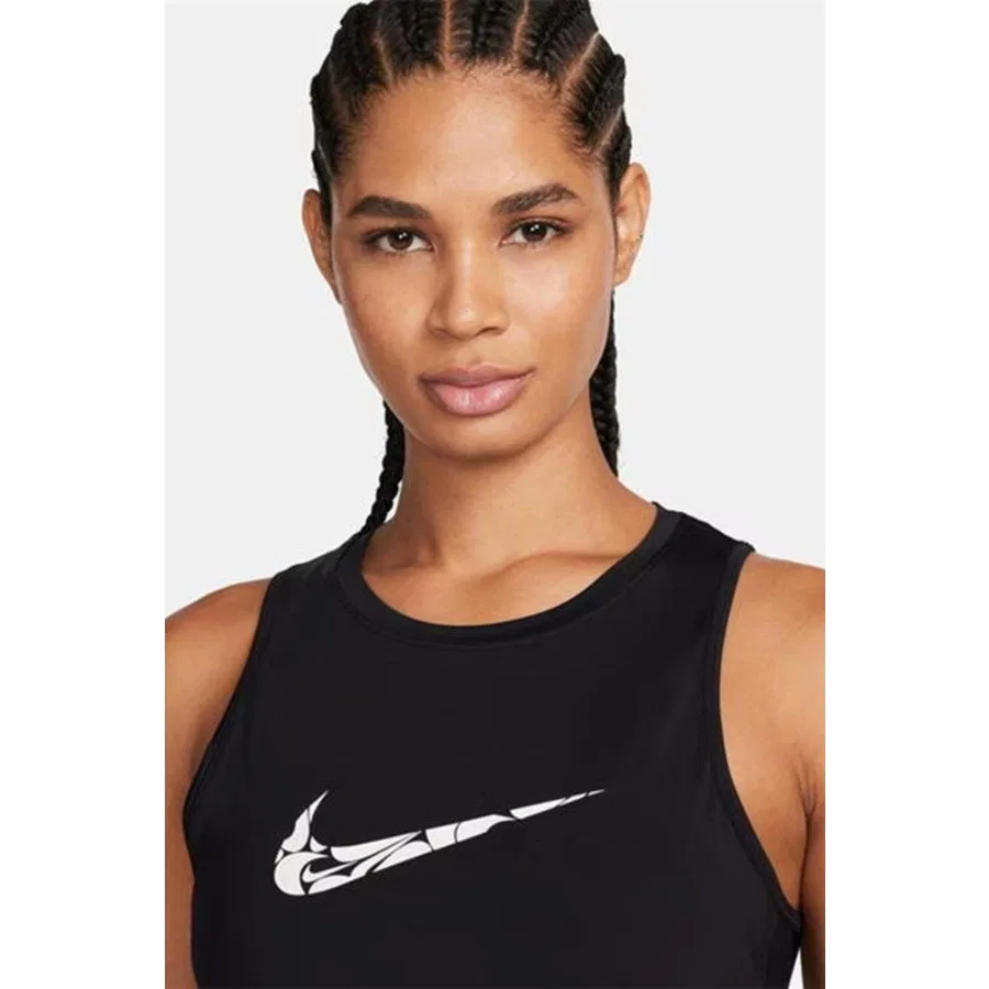 Спортивный топ без рукавов Dri-FIT One Swoosh Hbr Nike, Черный — фото 2