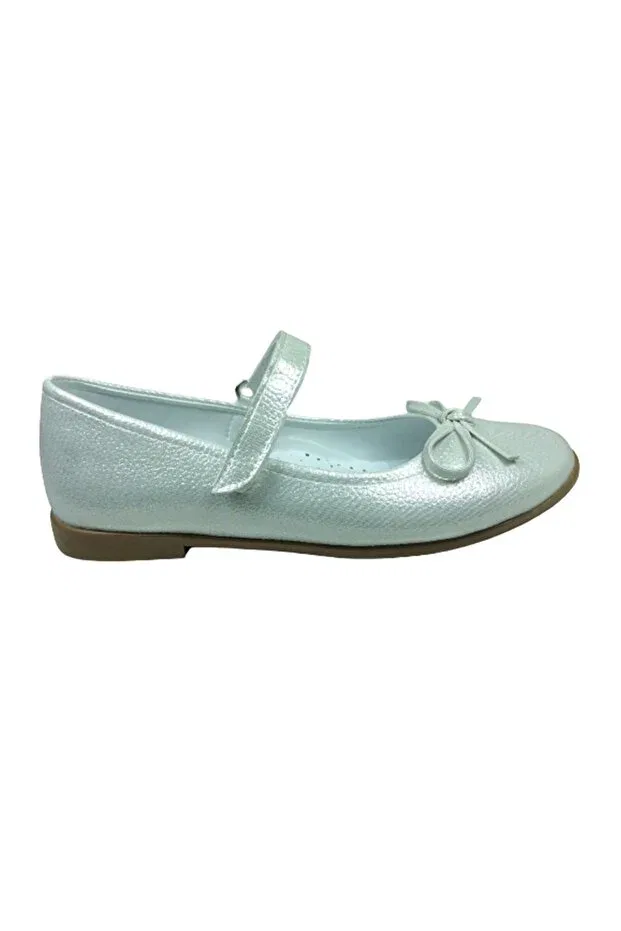 Детские балетки для девочек с принтом Ortaç emt filet pearl patent leather mustache bow girl's ballerina evening dress shoes fancy wedding Ortopedikal, Sedef