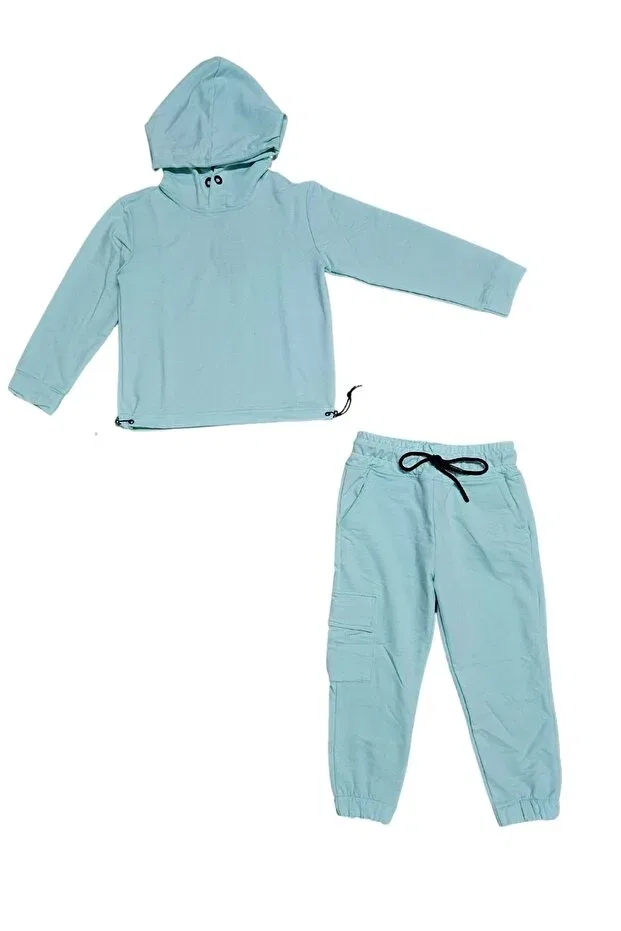 Детский спортивный костюм для девочек с капюшоном Mnk Baby&Kids, Light Blue