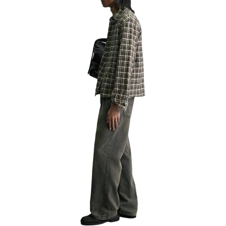 Мужская рубашка с принтом Golden Brown Plaid ZARA, Golden Brown Plaid — фото 4