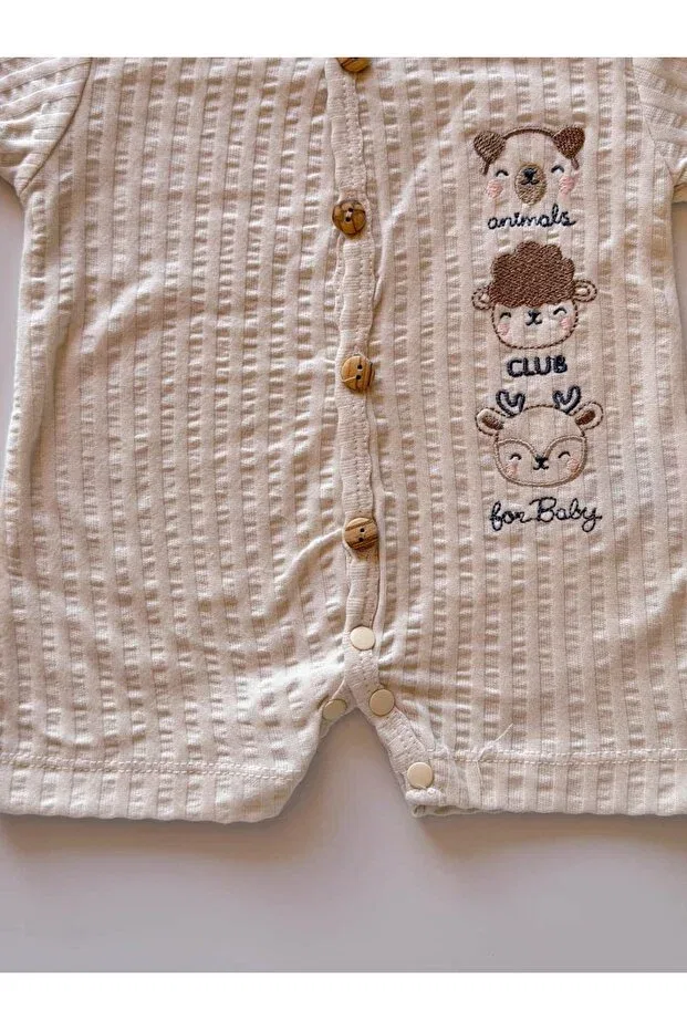 Детский комбинезон для девочек хлопковый Basics Kapsülbebek, Cream — фото 3