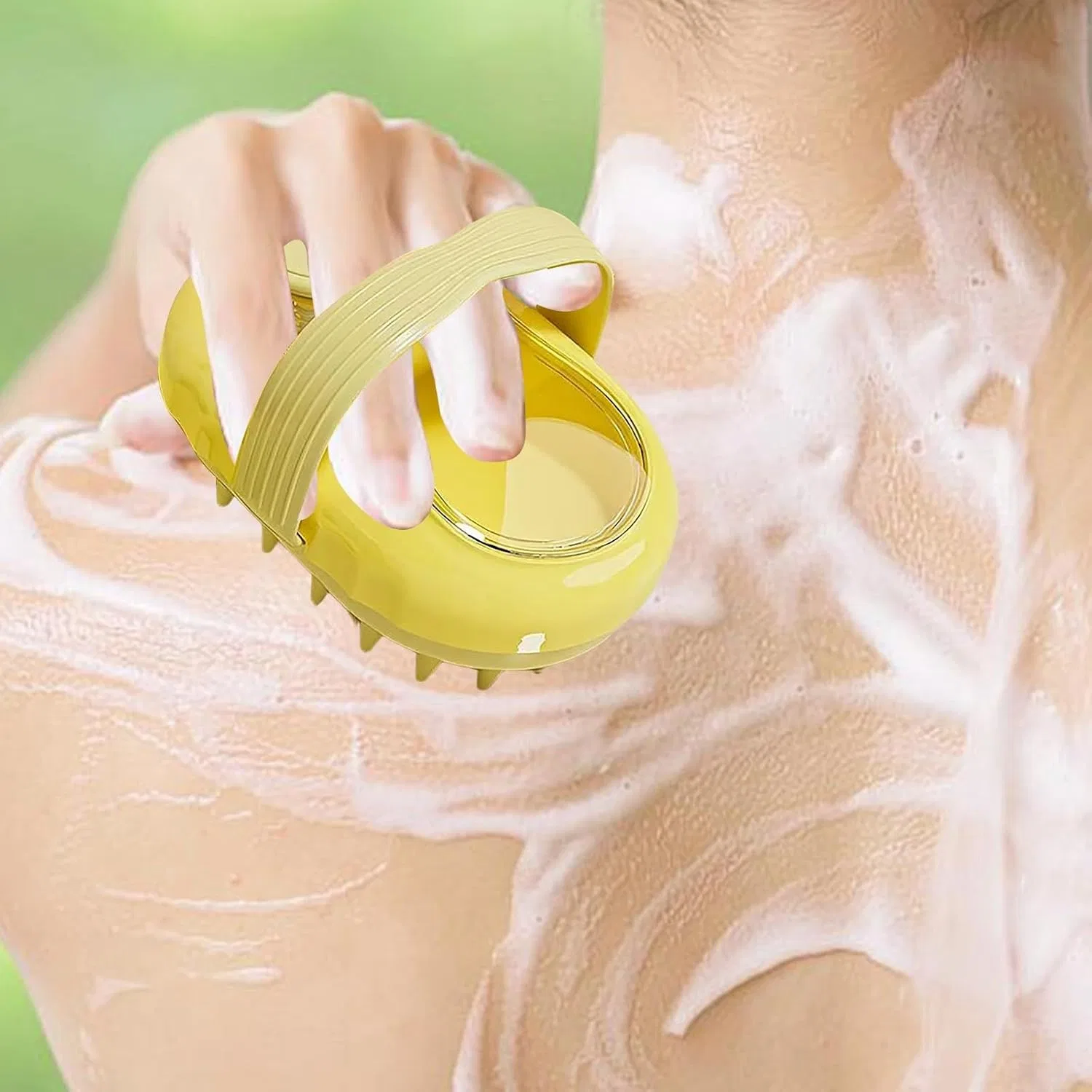 Щетка для душа для ежедневного очищения и мягкого пилинга, Silica gel, 40 г, Gelb Generisch — фото 4