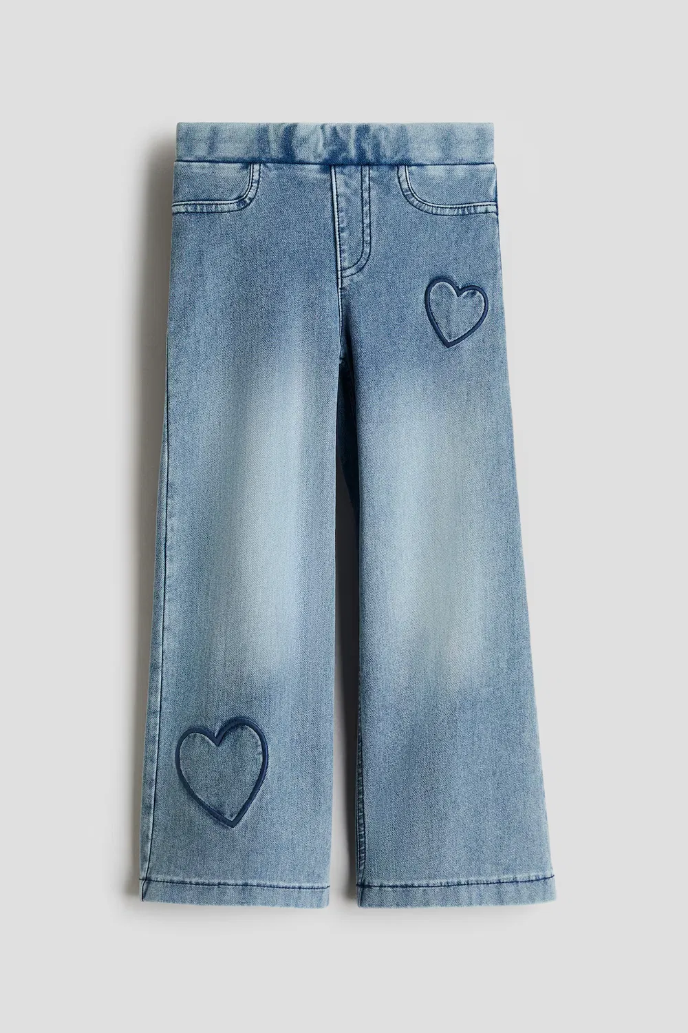 Широкие брюки в джинсовом стиле H&M, Helles Denimblau/Herzen