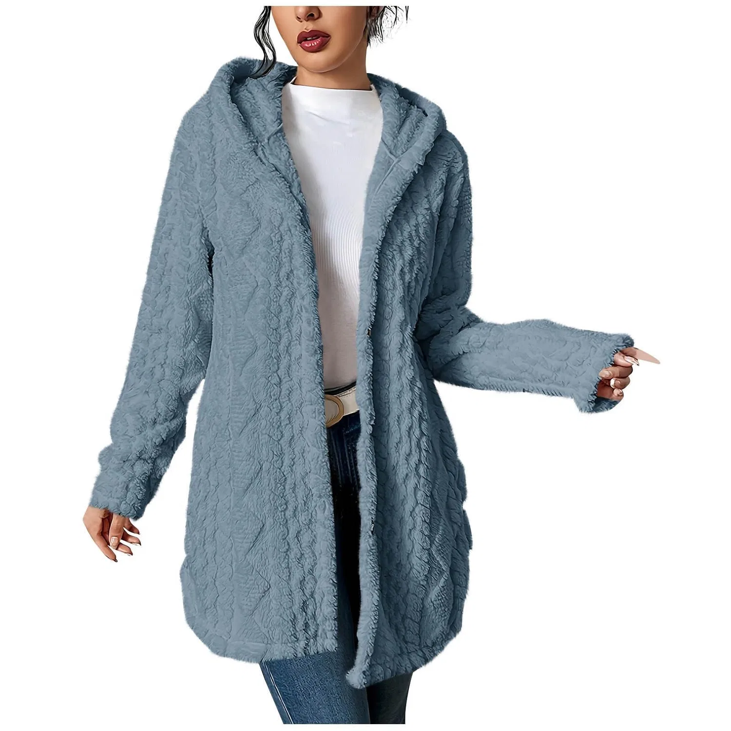 Женское пальто с флисовой подкладкой Teddy Bear Fleece Jacket, Blu