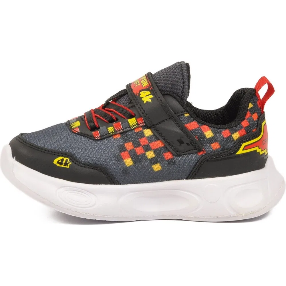 Детские кроссовки для мальчиков с подсветкой и липучками, Black Red Yellow 1030 P Ruffon — фото 4