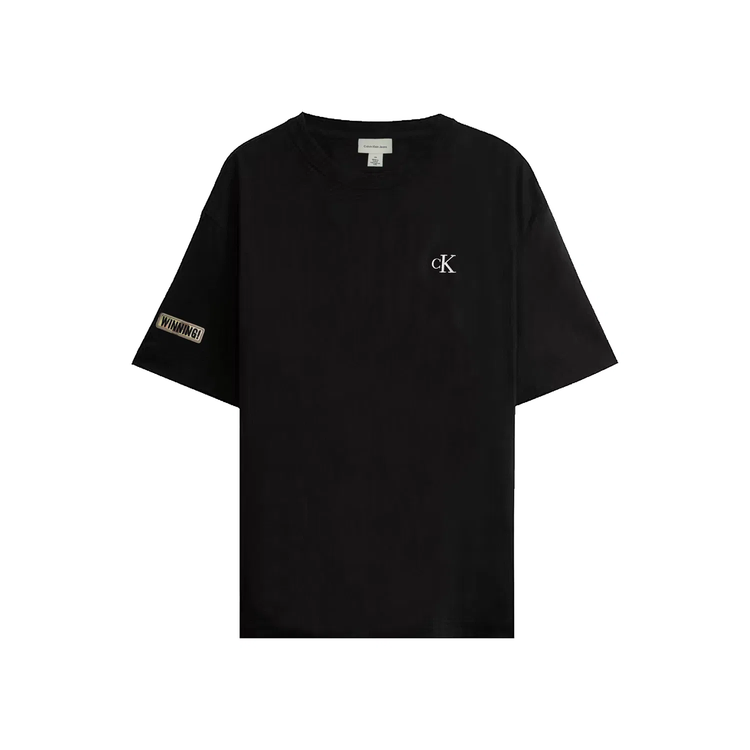 Футболка с круглым вырезом Straight Fit, Calvin Klein, Black
