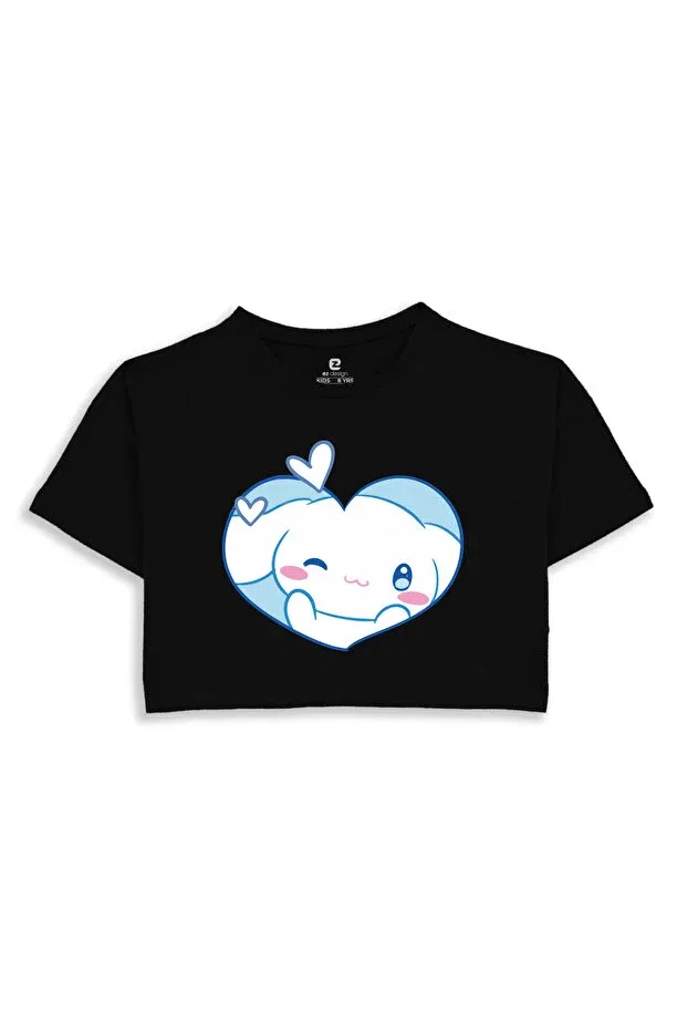 Детская укороченное футболка с принтом Cinnamoroll Ez Design, Black