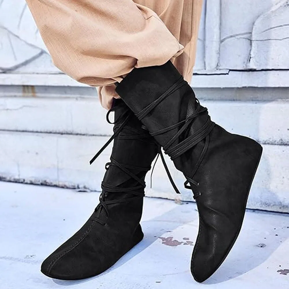 Детские кожаные ботинки с длинным голенищем Rider Boots YUMALI, Black — фото 4