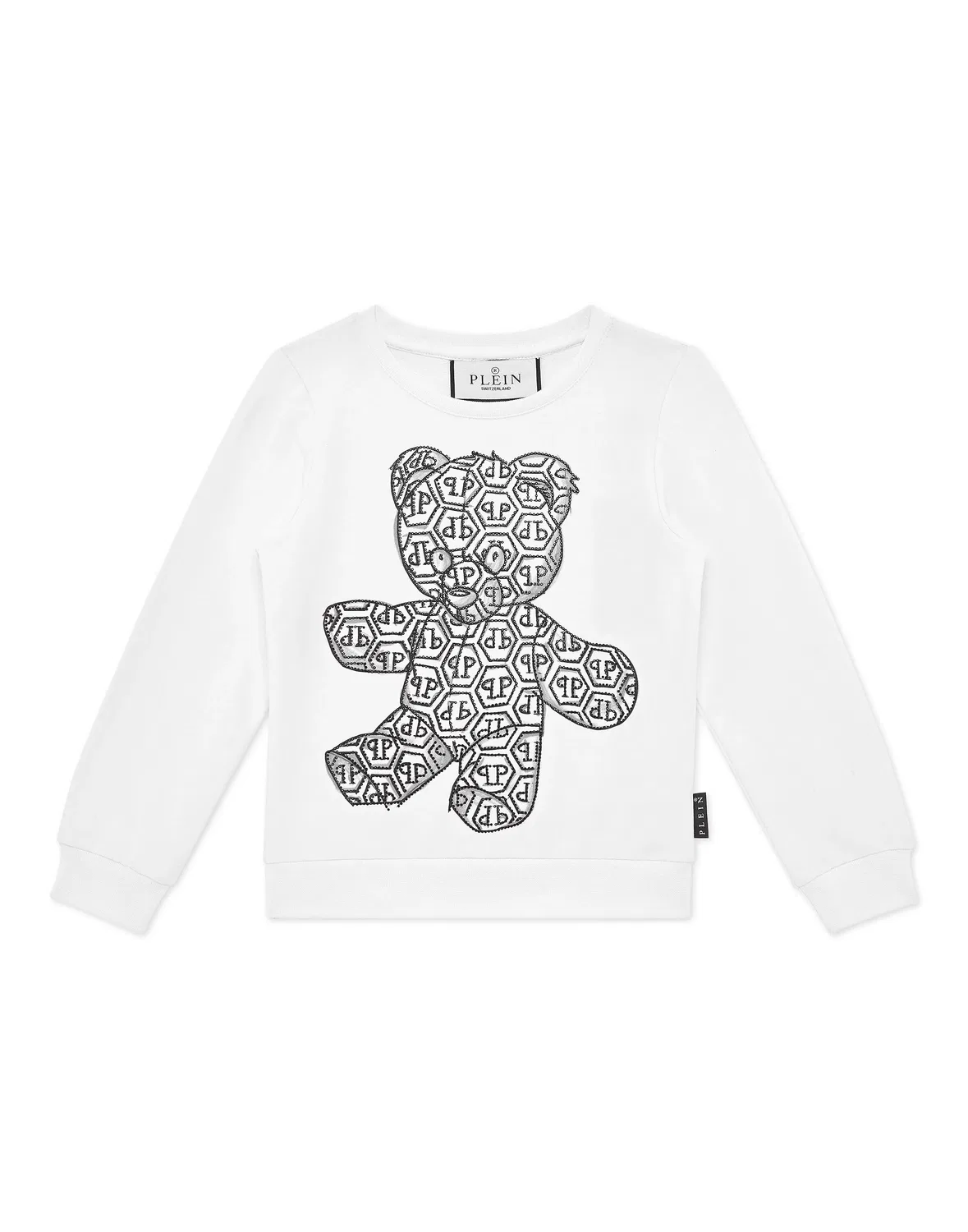 Детский свитшот с длинным рукавом с принтом Teddy Bear PHILIPP PLEIN, White