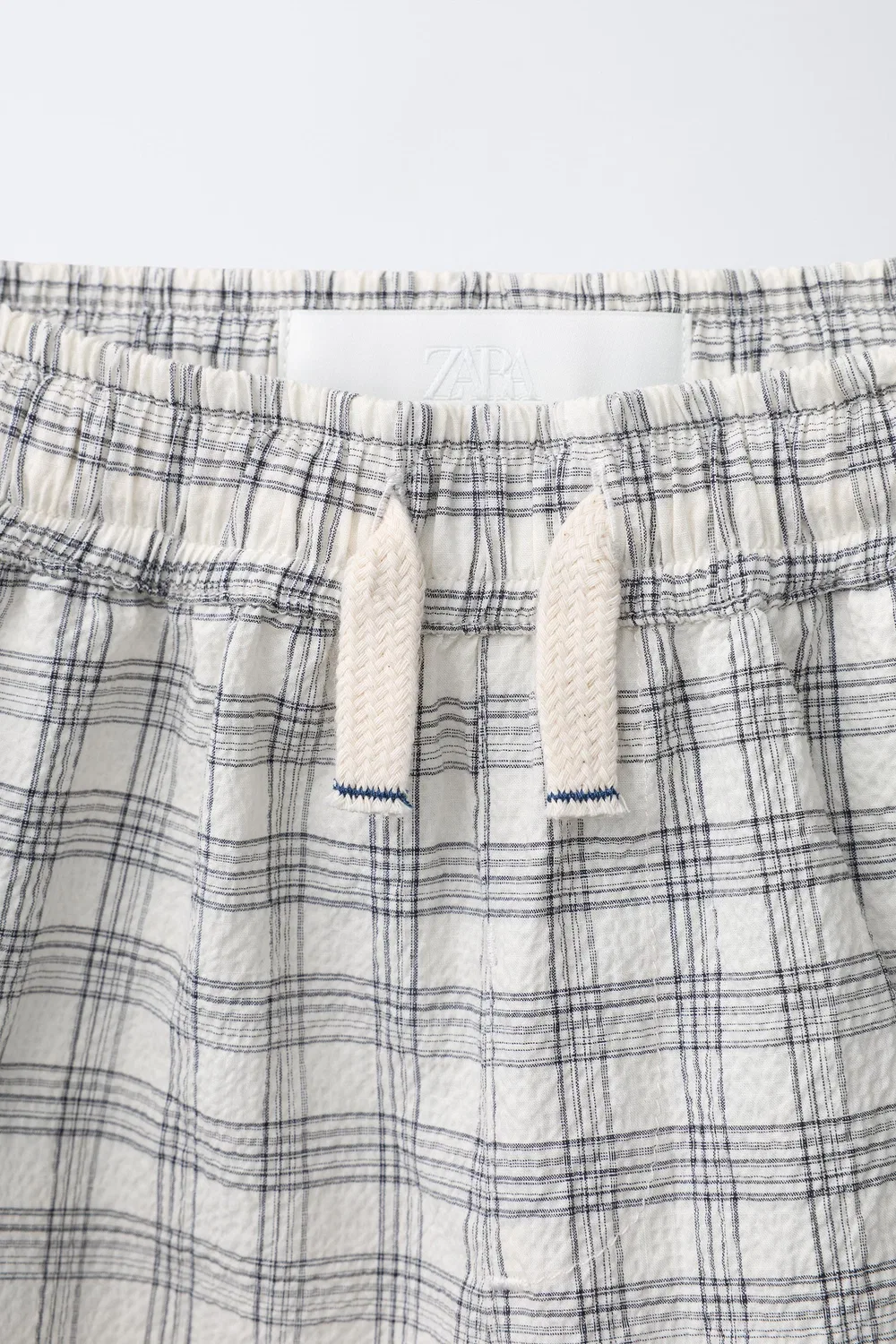 Шорты PUKAS SURF SEERSUCKER CHECK BERMUDA ZARA, Ecru/Black — фото 3