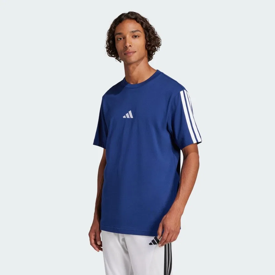 Футболка с длинным рукавом Sportswear JW1950 Essentials 3-Stripes Single Jersey Tee adidas, Сине-белый