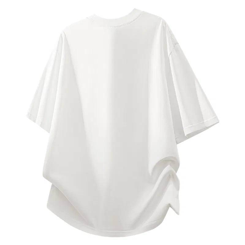 Детская футболка с принтом MINISO, Cloud-Like Mulan Cotton White (Flower Language Line Chest Logo) — фото 3